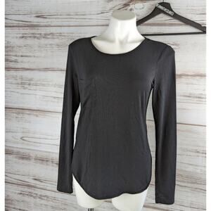 Joan Cass Studio Black Pocket Long Sleeve Tee Size Medium